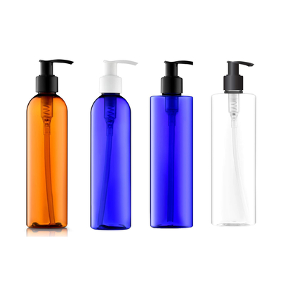 Hộp đựng kem dưỡng da có thể bơm lại PET 200ML màu xanh nâu có bơm cho chất lỏng