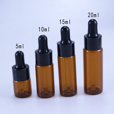 Mỹ phẩm 10ml 15ml 20ml Chai nhỏ giọt thủy tinh màu nâu cho tinh dầu