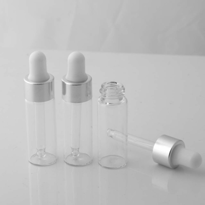 Chai tinh dầu nhỏ 5ml màu bạc OEM ODM Chai nhỏ giọt thủy tinh