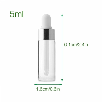 Chai tinh dầu nhỏ 5ml màu bạc OEM ODM Chai nhỏ giọt thủy tinh