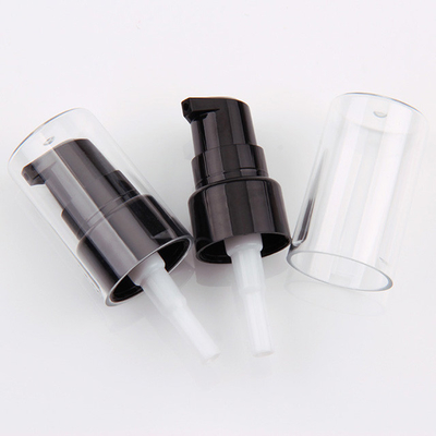 Bơm kem dưỡng da mỹ phẩm màu đen 20MM mịn với nắp hoàn toàn trong suốt