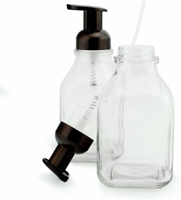 LinDeer Black PET 500ml Lotion Pump Chai trong suốt
