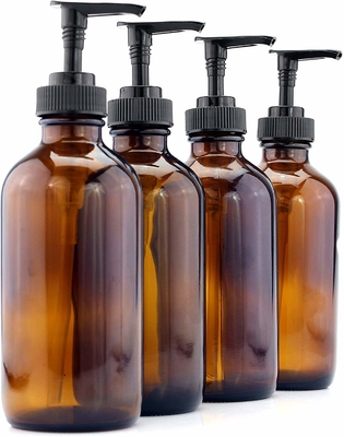 Chai nước hoa hồng bằng nhựa PET Brown 500ml với bơm đen 28MM