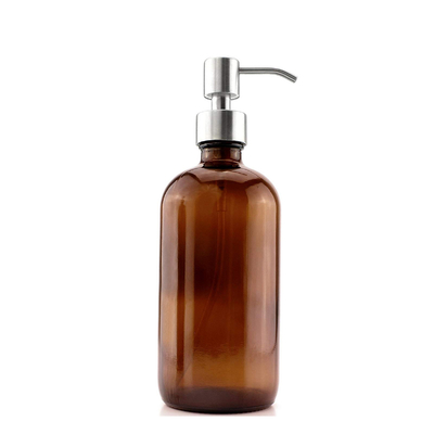 Chai nước hoa hồng thủy tinh màu nâu 500ML với bộ phân phối bơm 28mm